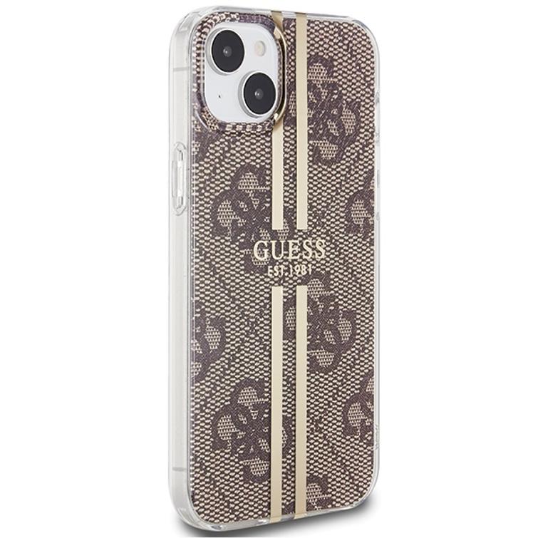 Guess iPhone 15 Plus 6,7" suojakuori GUHCP15MH4PSEGW ruskea HC IML 4G GOLD STRIPE