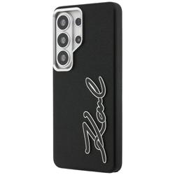 Karl Lagerfeld case Grained Signature Metal Resin Logo for Samsung Galaxy S26 Ultra black