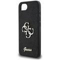 Guess HC Fixed Glitter Big 4G -suojakuori iPhone 16e:lle, musta