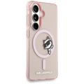 Karl Lagerfeld case IML Peekaboo Choupette MagSafe for Samsung Galaxy S26 pink