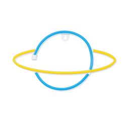 Neon LED -valo SATURN keltainen sininen Lepakko + USB FLNE11 Forever Light