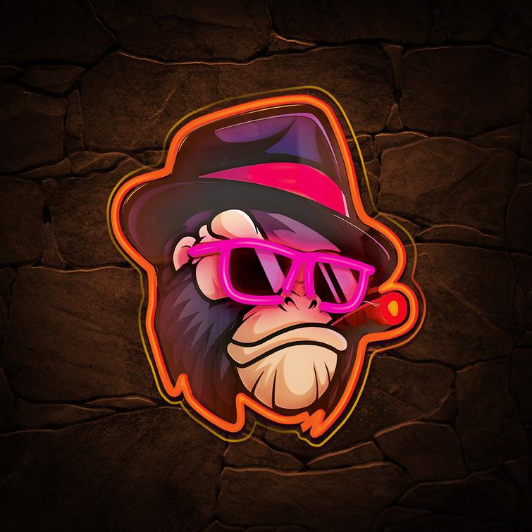 Neon ART LED GANGSTA MONKEY moniv&auml;rinen FLA03 Forever Light