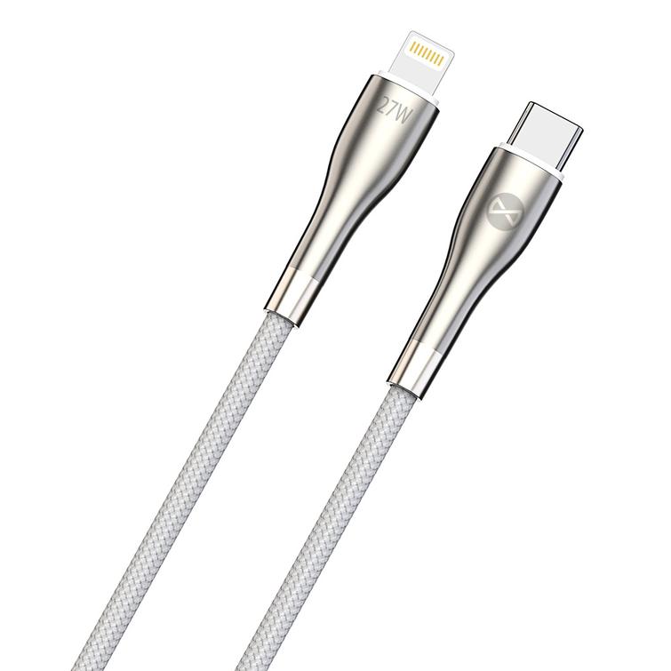 Forever Sleek USB-C - Lightning-kaapeli 1,0 m 27W valkoinen