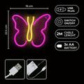 Neon LED-valo BUTTERFLY pinkki NNE03 Neolia