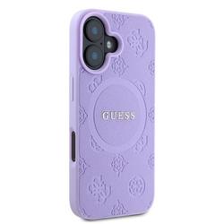 Guess iPhone 16 6,1" -puhelimen kuoret, violetit, GUHMP16SPSAPSMEU, Saffiano Peony Classic Logo -mallin kovakuori, MagSafe