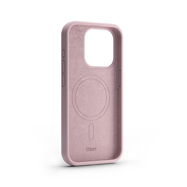 Etteri Silicone Mag kotelo iPhone 15 Prolle 6,1" vaaleanpunainen