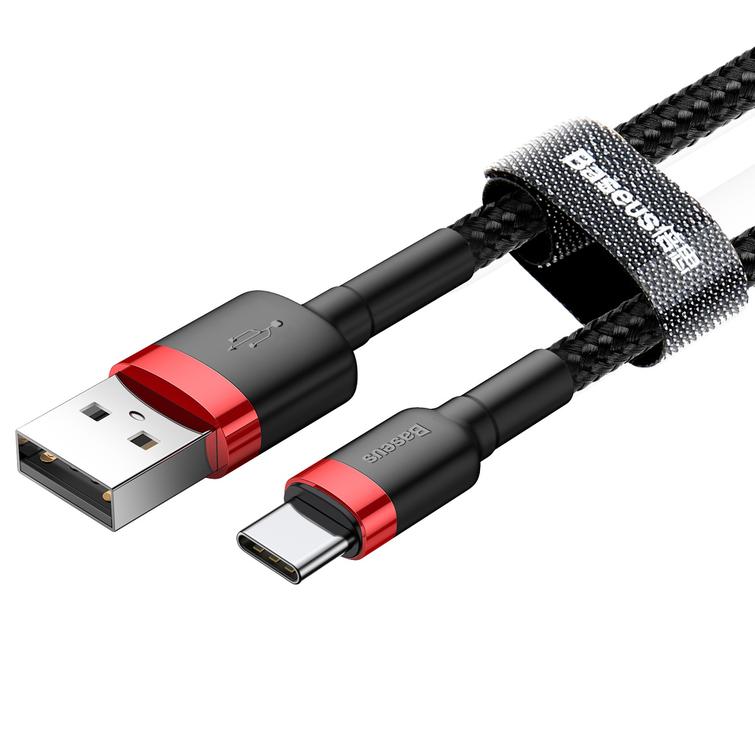 Baseus-kaapeli Cafule USB - USB-C 2,0 m 2A puna-musta