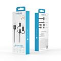 Forever 3in1 -kaapeli USB - Lightning + USB-C + microUSB 1,0 m 1,5A musta