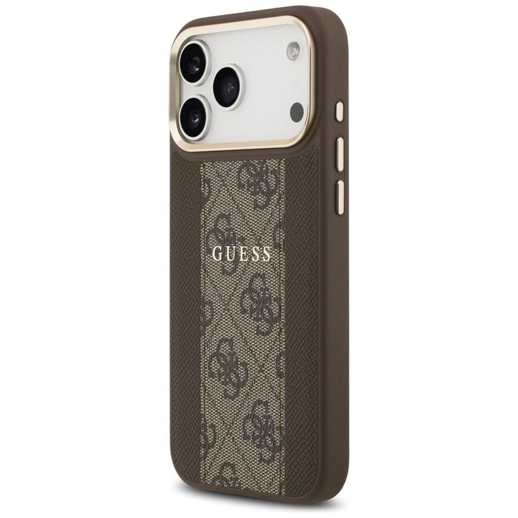 Guess iPhone 17 Pro Max -suojakuori, HC MAGSAFE PU W/ 4G PU STRIPE, ruskea