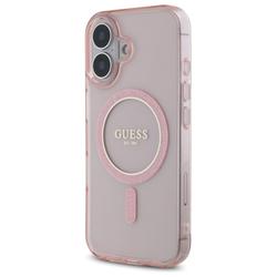 Guess HC MagSafe IML Glitter Circle -suojakuori iPhone 16 6,1":lle, pinkki