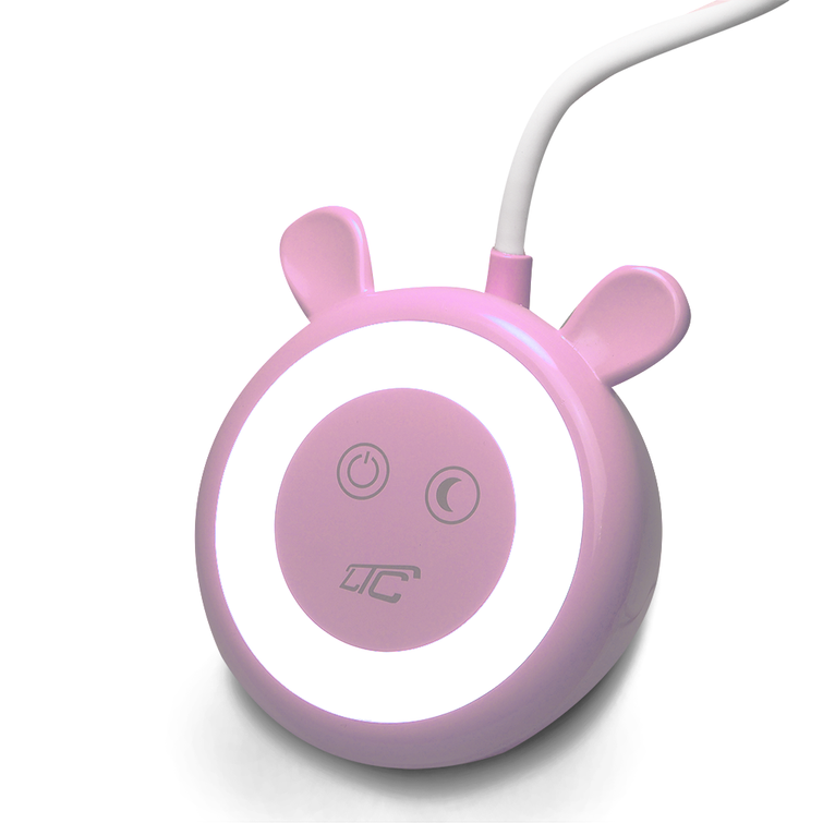 LED-nallekarhupöytävalaisin 3W, 3000/4500/6000K, säädettävä, 1200mAh, pinkki, LTC