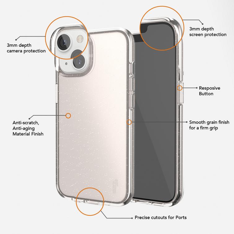 Ruma kuminen Vogue-suojakuori iPhone 15 Plus 6,7":lle, ruusukultainen