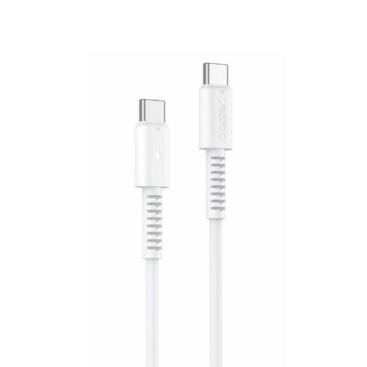 YESIDO CABLE CA154 PD 60W TYPE-C/TYPE-C 1M PVC 3A WHITE