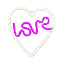 Neon LED-valo LOVE HEART violetti valkoinen NNE02 Neolia