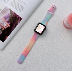 SILICONE STRAP APPLE WATCH 42/44/45/49MM (97+110) RAINBOW