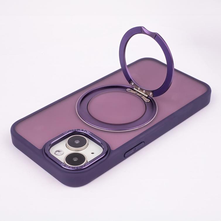 Mag Ring pyörivä suojakuori iPhone 15 Pro 6,1" violetti