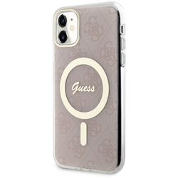 Guess iPhone 11 -suojakuori GUHMN61H4STP, pinkki, kovakuori, Magsafe IML 4G