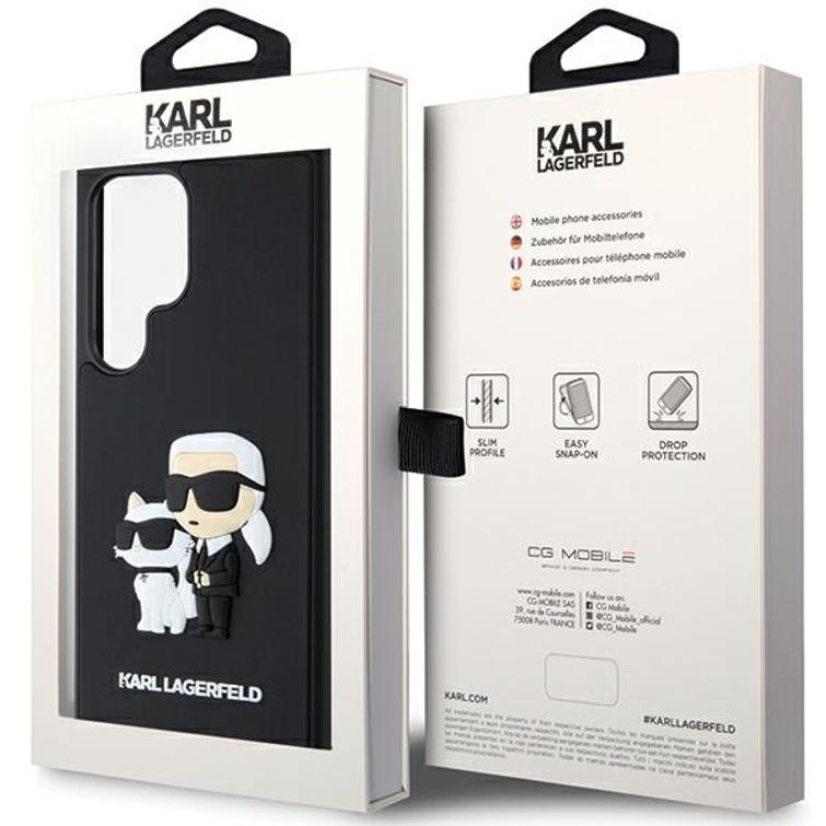 Karl Lagerfeld -suojakuori Samsung Galaxy S24 Ultralle KLHCS24L3DRKCNK musta HC 3D RUBBER KC NFT
