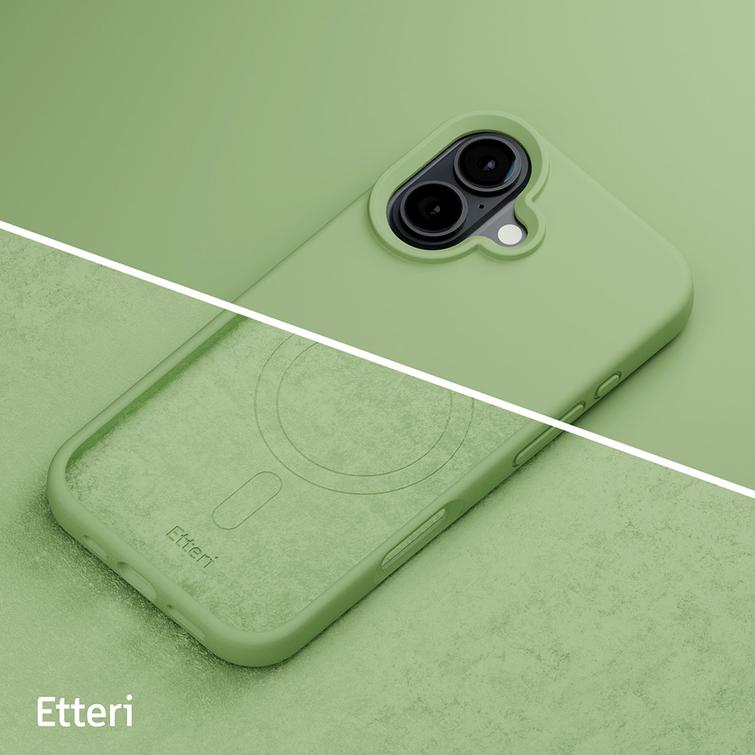 Etteri Silicone Mag kotelo iPhone 16 6,1" vaaleanvihreälle