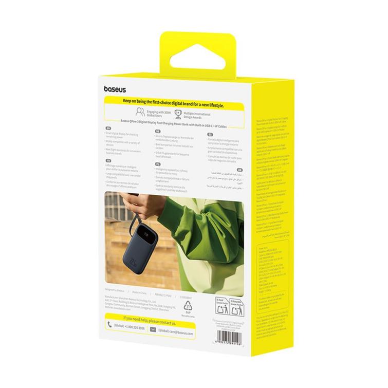 Baseus Qpow3 Digitaalinen Näytöllinen Pikalataus Varavirtalähde 22.5W 20000mAh Kosminen Musta