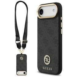Guess 4G Strass Logo & Big Strap Metal Buttons MagSafe -suojakuori iPhone Airille, musta