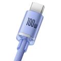 Baseus-kaapeli Crystal Shine USB - USB-C 1,2 m 100W violetti