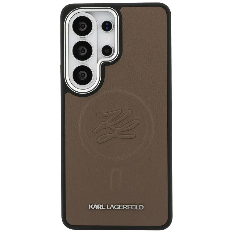 Karl Lagerfeld case Embossed Ring Initials MagSafe for Samsung Galaxy S26 Ultra brown