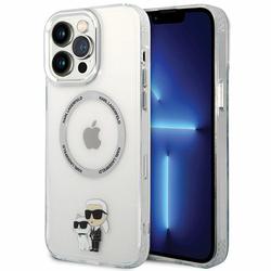 Karl Lagerfeld -suojakuori iPhone 13 Pro Max 6,7" KLHMP13XHNKCIT läpinäkyvä kova suojakuori Magsafe IML NFT Karl & Choupette