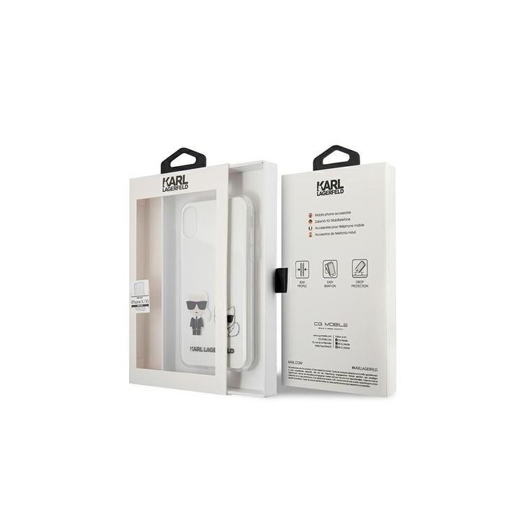 Karl Lagerfeld iPhone XS Max -kotelo KLHCI65CKTR - kovakuori PC/TPU IK + Choupette - läpinäkyvä