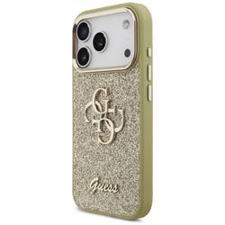 Guess Fixed Glitter Big 4G Metal Frame -suojakuori iPhone 17 Prolle, kulta