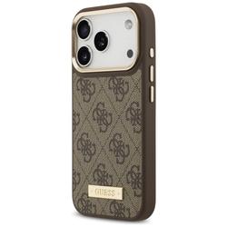 Guess 4G Logo Plate MagSafe case for iPhone 17 Pro brown