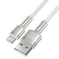 Baseus Cafule Metal USB-Lightning-kaapeli 1,0 m 2,4A valkoinen