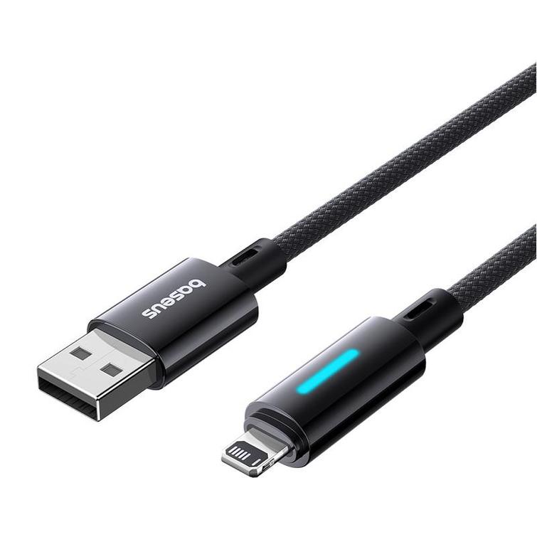 Baseus Lit USB-kaapeli - Lightning 1m 2.4A Kosminen musta