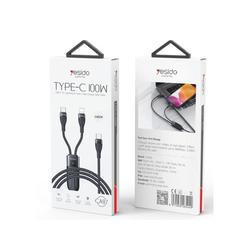 YESIDO CABLE CA87 100W TYPE-C/2IN1  1,4M 3,5A BLACK