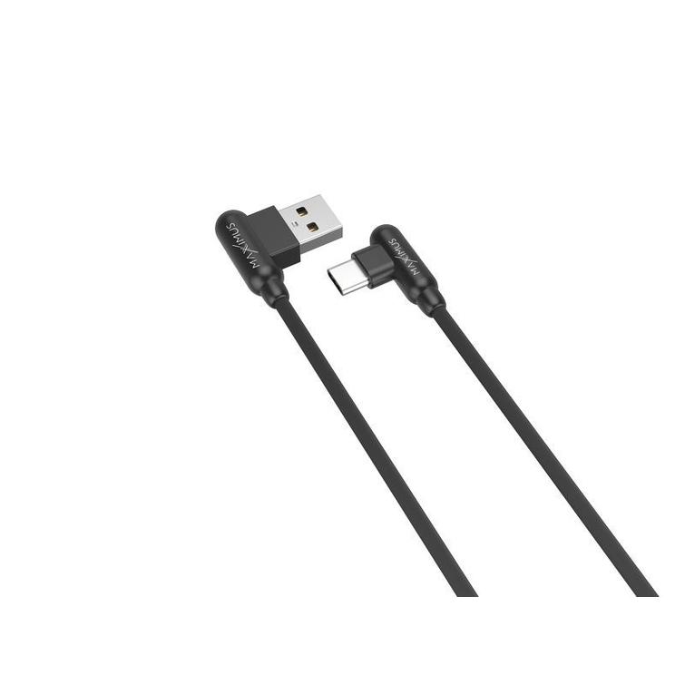 CABLE MX CORNER FAST CHARGE TYPE-C 2.4A/1M/BLACK ANGULAR