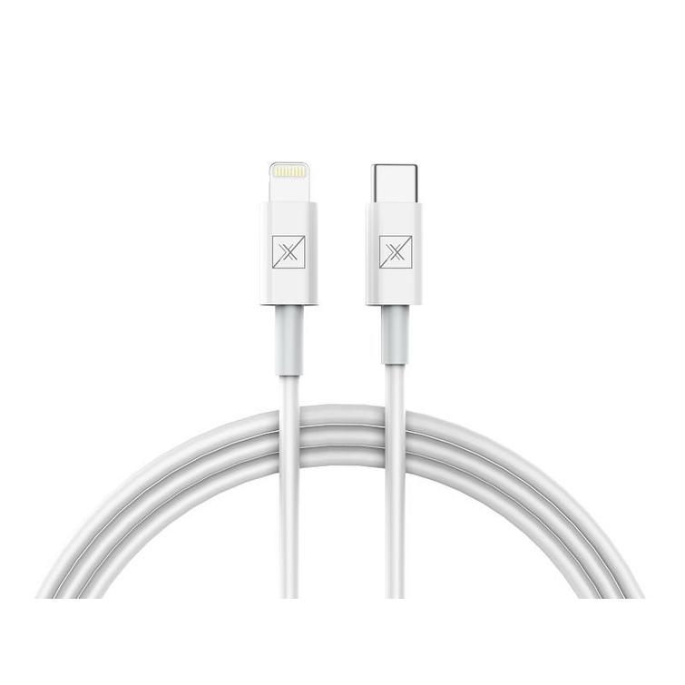 CAR CHARGER  MX KAPPA 18W PD+QC, USB-A+C  + TYPE-C/LIGHTNING CABLE 20W PD WHITE