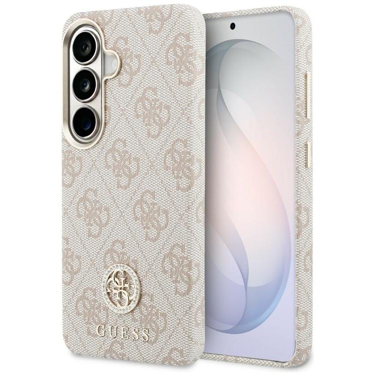 Guess case 4G Rhinestone Round Logo MagSafe for Samsung Galaxy S26 pink