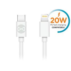Forever USB-C - Lightning-kaapeli 1,0 m 20W valkoinen