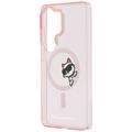 Karl Lagerfeld case IML Peekaboo Choupette MagSafe for Samsung Galaxy S26 Ultra pink