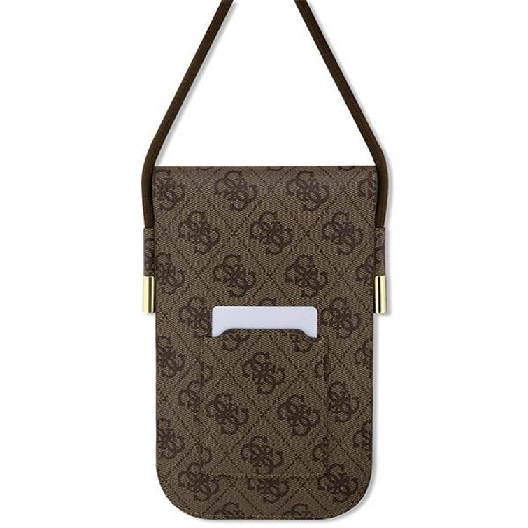 Guess puhelinlaukku GUOWBP4SNSW ruskea lompakko 4G-johto Script