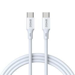 BWOO-kaapeli USB-C - USB-C 1m 60W ABS + TPE X282 C-C valkoinen