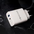 Forever TC-07-30AC PD QC laturi 1x USB-C 1x USB 30W valkoinen + USB-C - USB-C kaapeli 60W