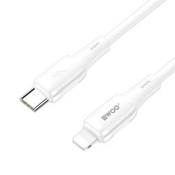 BWOO silikonikaapeli X329CL 27W USB-C - Lightning 1m valkoinen