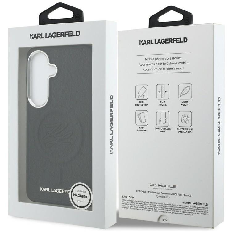 Karl Lagerfeld case Embossed Ring Initials MagSafe for Samsung Galaxy S26 black