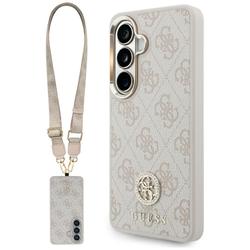 Guess case 4G Big Rhinestone Triangle Strap MagSafe for Samsung Galaxy S26 pink