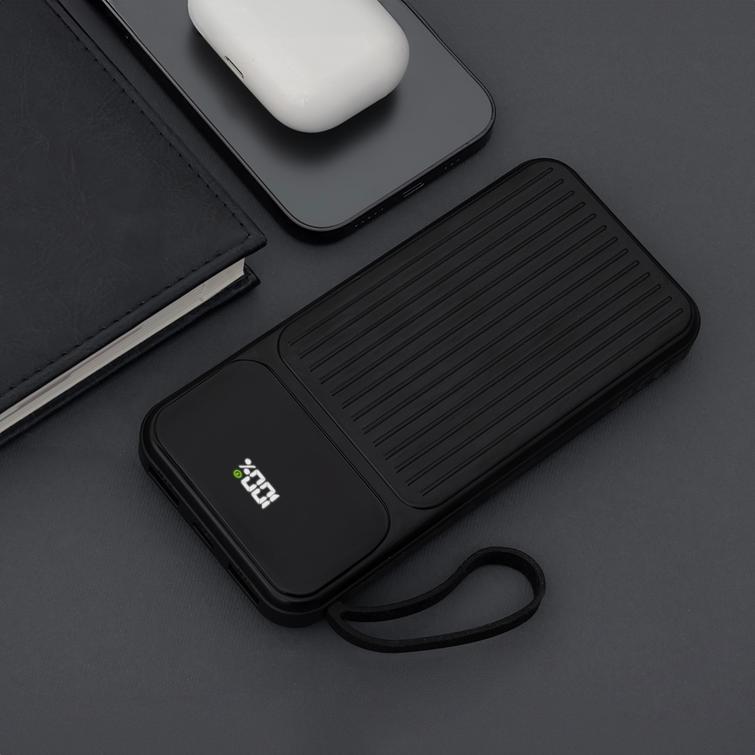 Maxlife varavirtalähde sisäänrakennetuilla kaapeleilla MXPB-06 PD QC 22,5W 10000 mAh musta