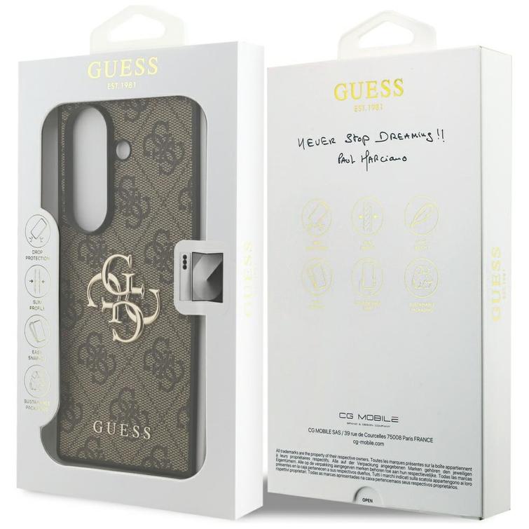 Guess Big 4G Logo Classic -logokotelo Samsung Galaxy Z Fold7 brązowylle