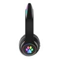 Lasten Bluetooth LED-kuulokkeet / kissankorvat, musta