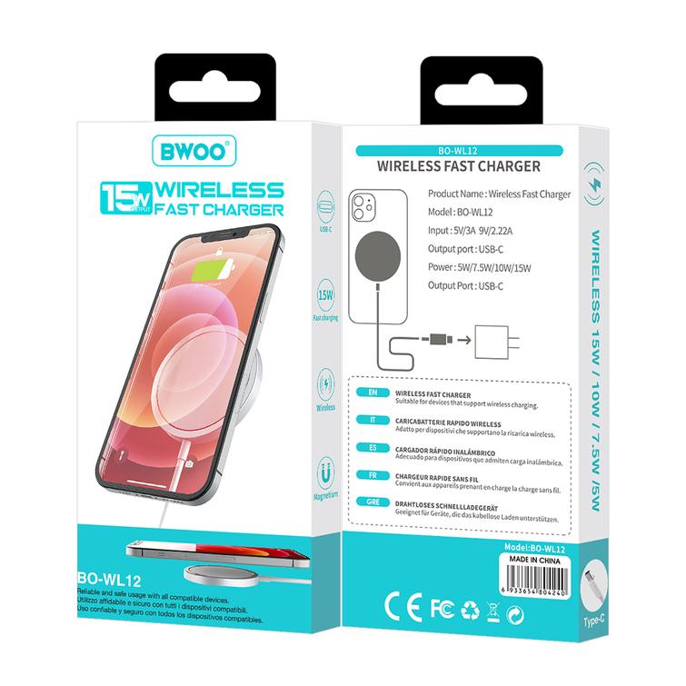 BWOO WL-12 PD langaton laturi 15W musta