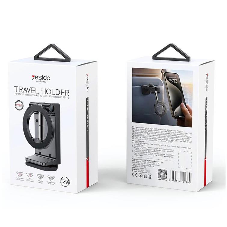 YESIDO MAGNETIC TRAVEL HOLDER C298 MAGSAFE BLACK